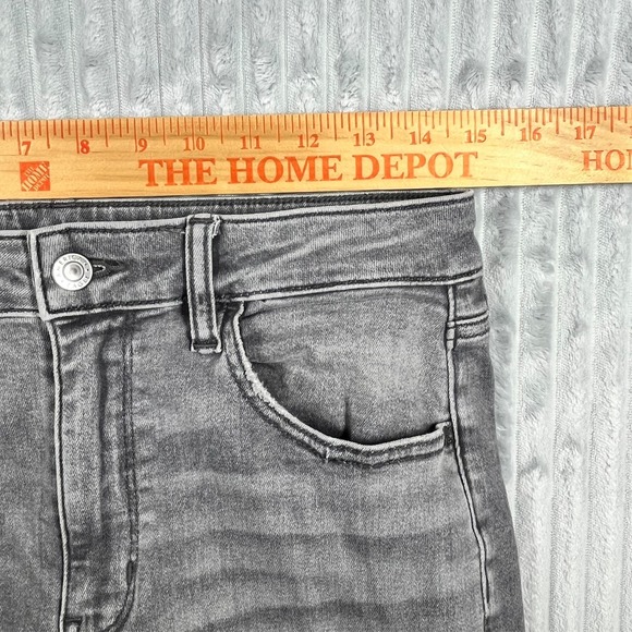 American Eagle Super Hi Rise Jegging Women's 8 Long Distressed Flame Hem Pockets - Picture 11 of 16